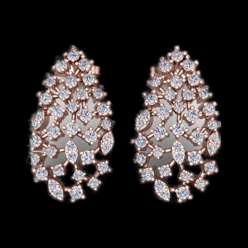 Boucles d'Oreilles Cascade de Cristal