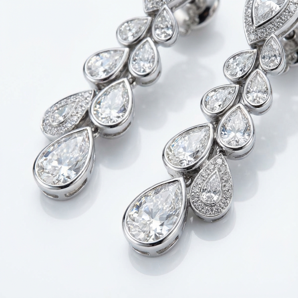 Boucles d'Oreilles Cascade de Diamants