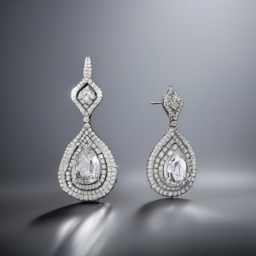 Boucles d'Oreilles Florales en Diamants