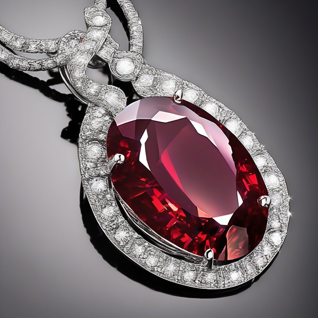 Pendentif Double Cœur Rubis