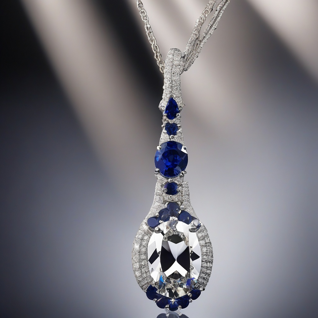 Pendentif Mosaïque Saphir Diamant