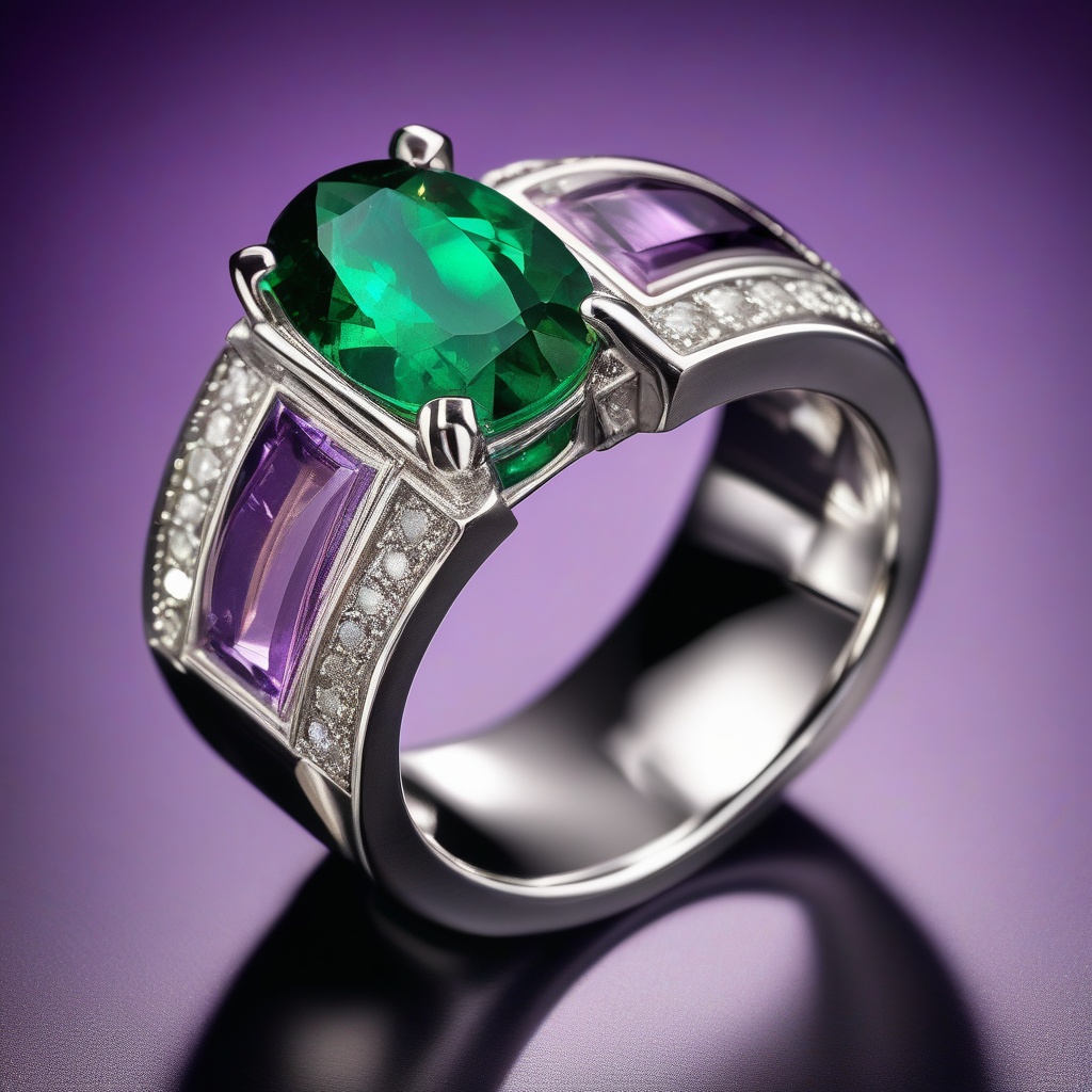 Bague Couronne Améthyste Coeur