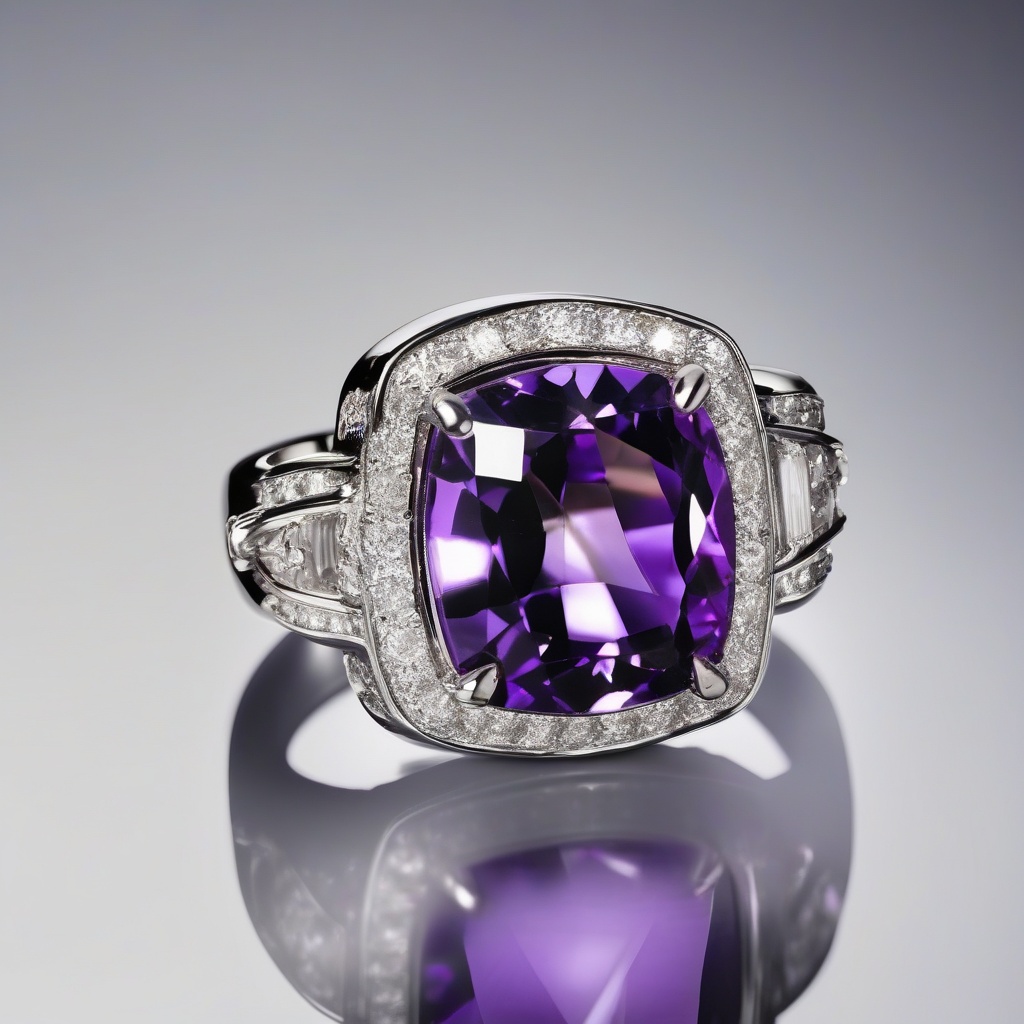 Bague Diamant Fleur Violette
