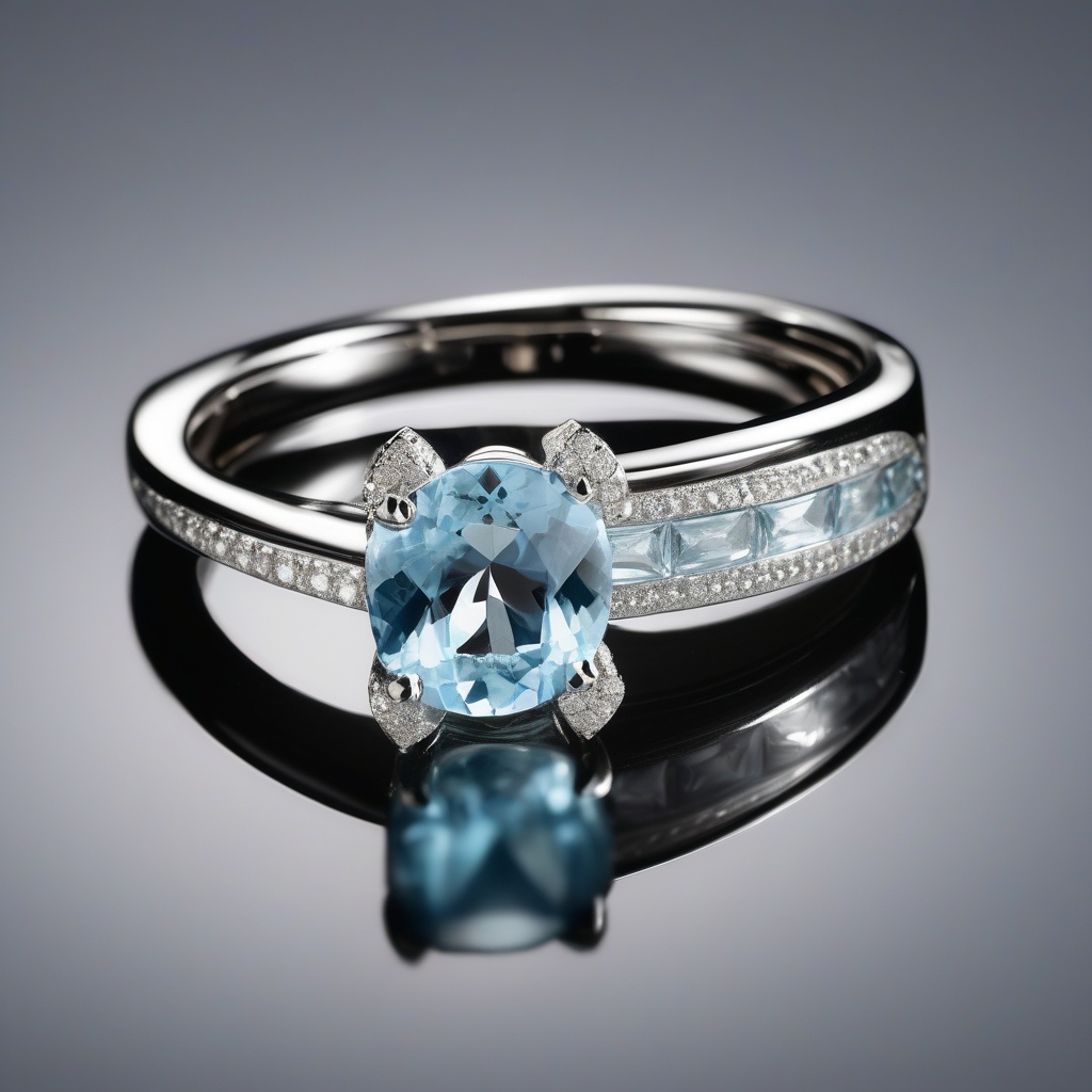 Bague Diamant Fleur Aqua