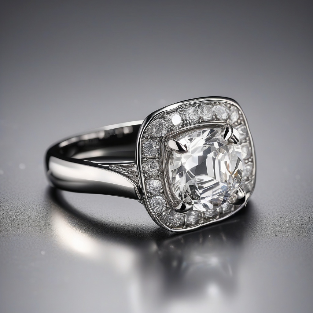 Bague Carrée Pavée Diamants