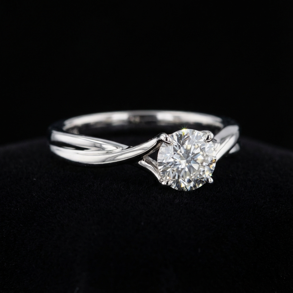 Bague Diamant Solitaire Torsadée